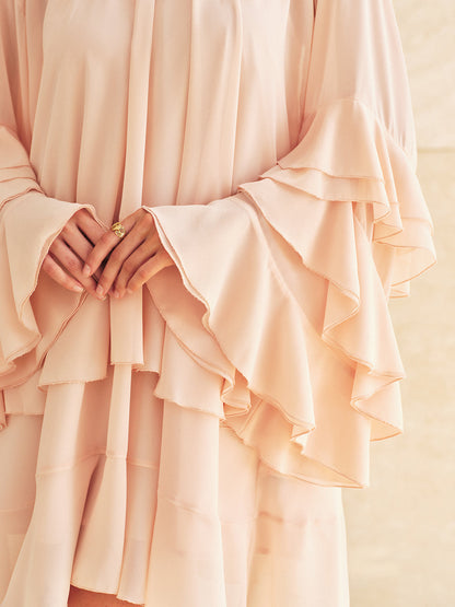 Ruffled Tiered Loose Chiffon Mini Dress