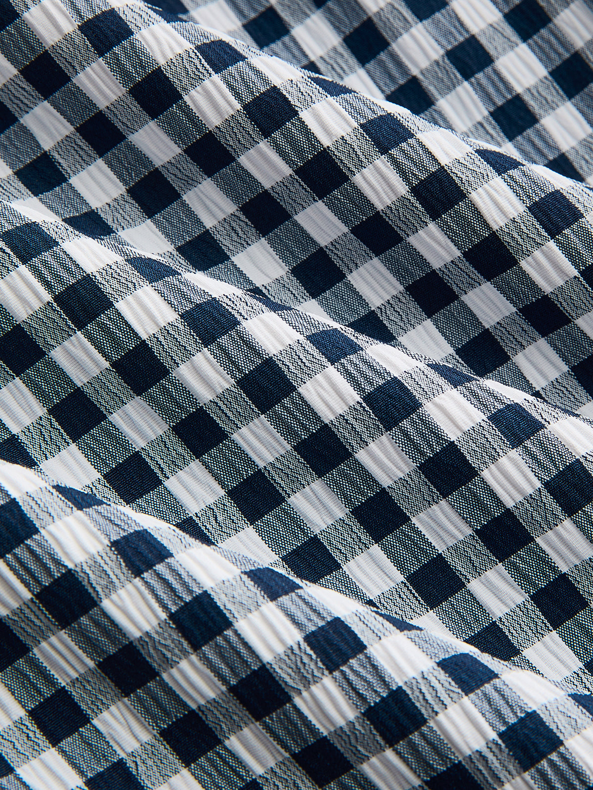 Gingham Frog Button Short Sleeve Midi Dress