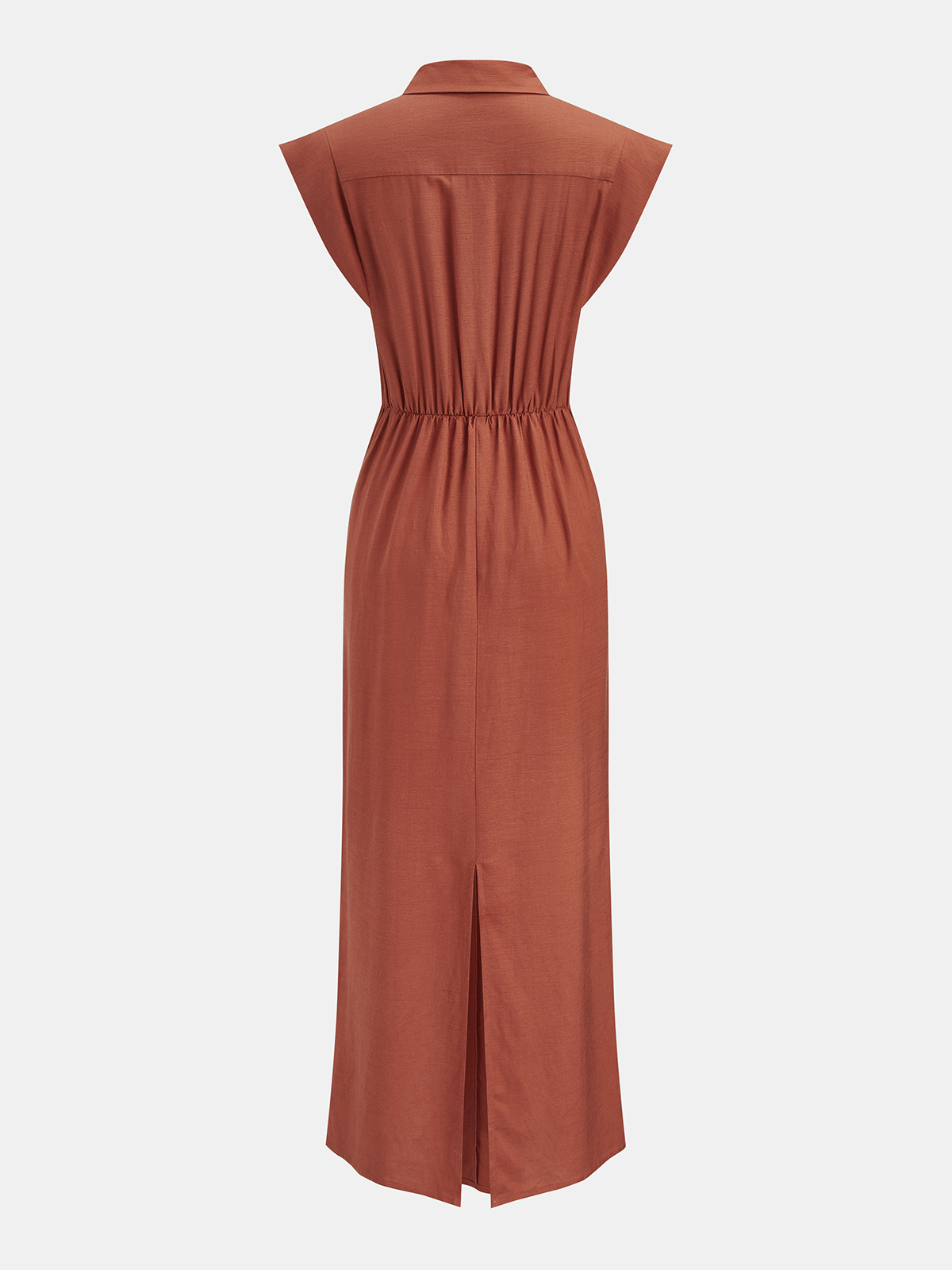 Tie Waist Collared Sleeveless Maxi Dress