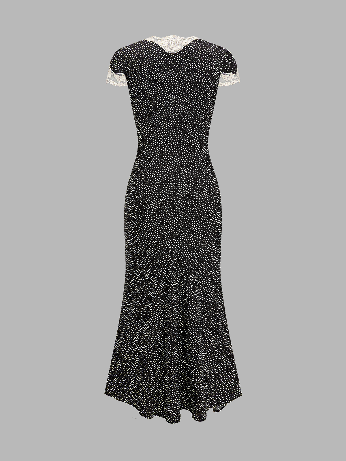 Polka Dot Lace V-Neck Midi Dress