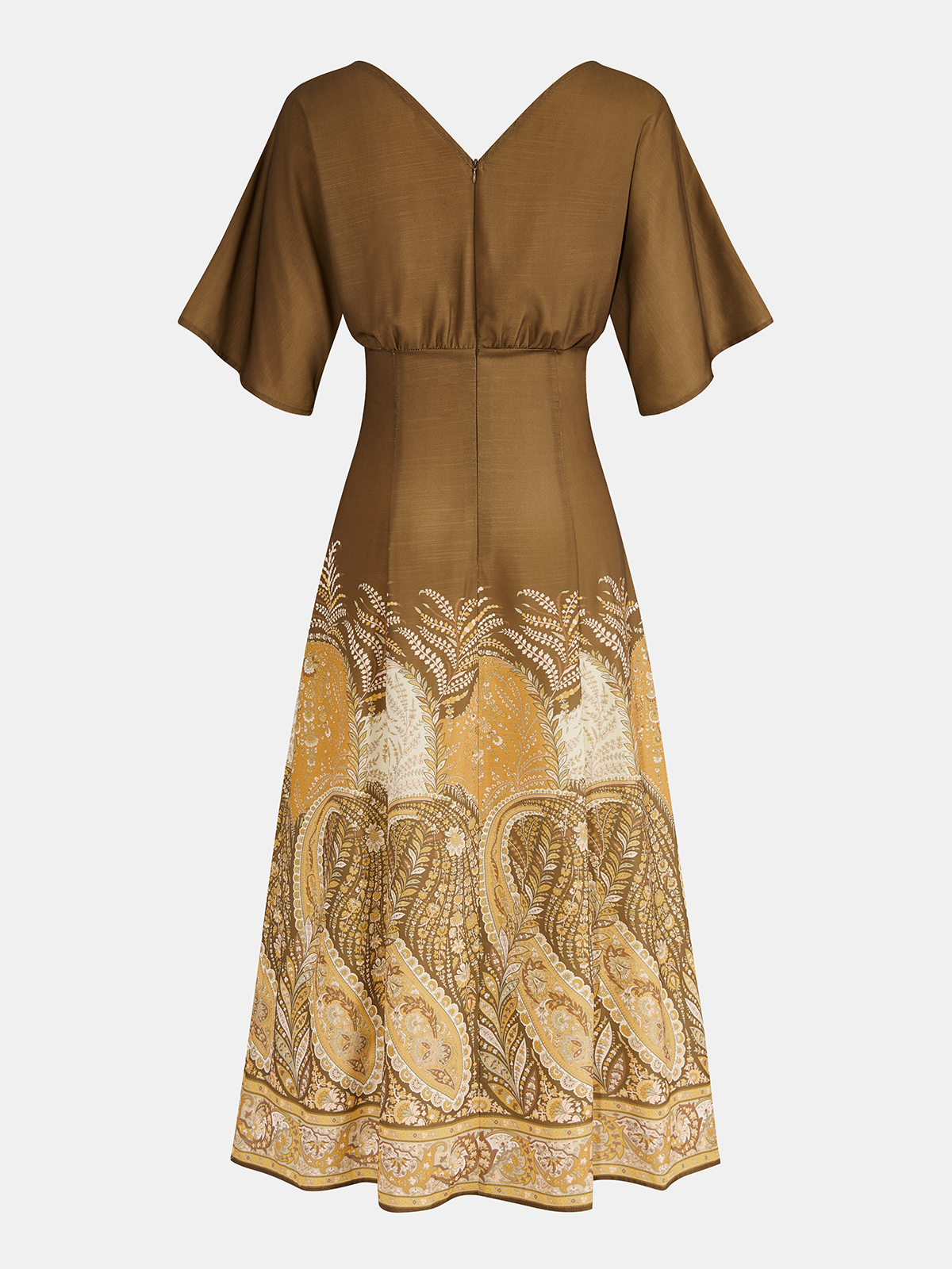 Tie-Front Paisley Print Maxi Dress