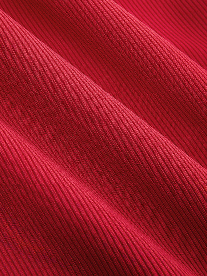 Striped Sleeveless Pleated Knit Dress
