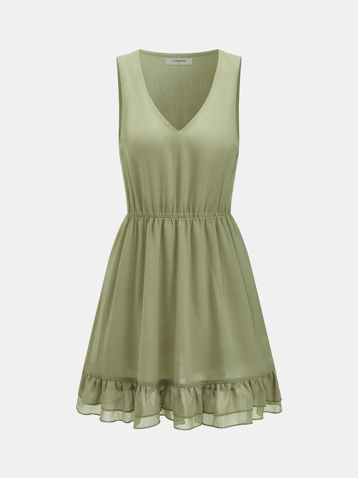 Ruffled Cape & Sleeveless Dress Chiffon Two-Piece Set
