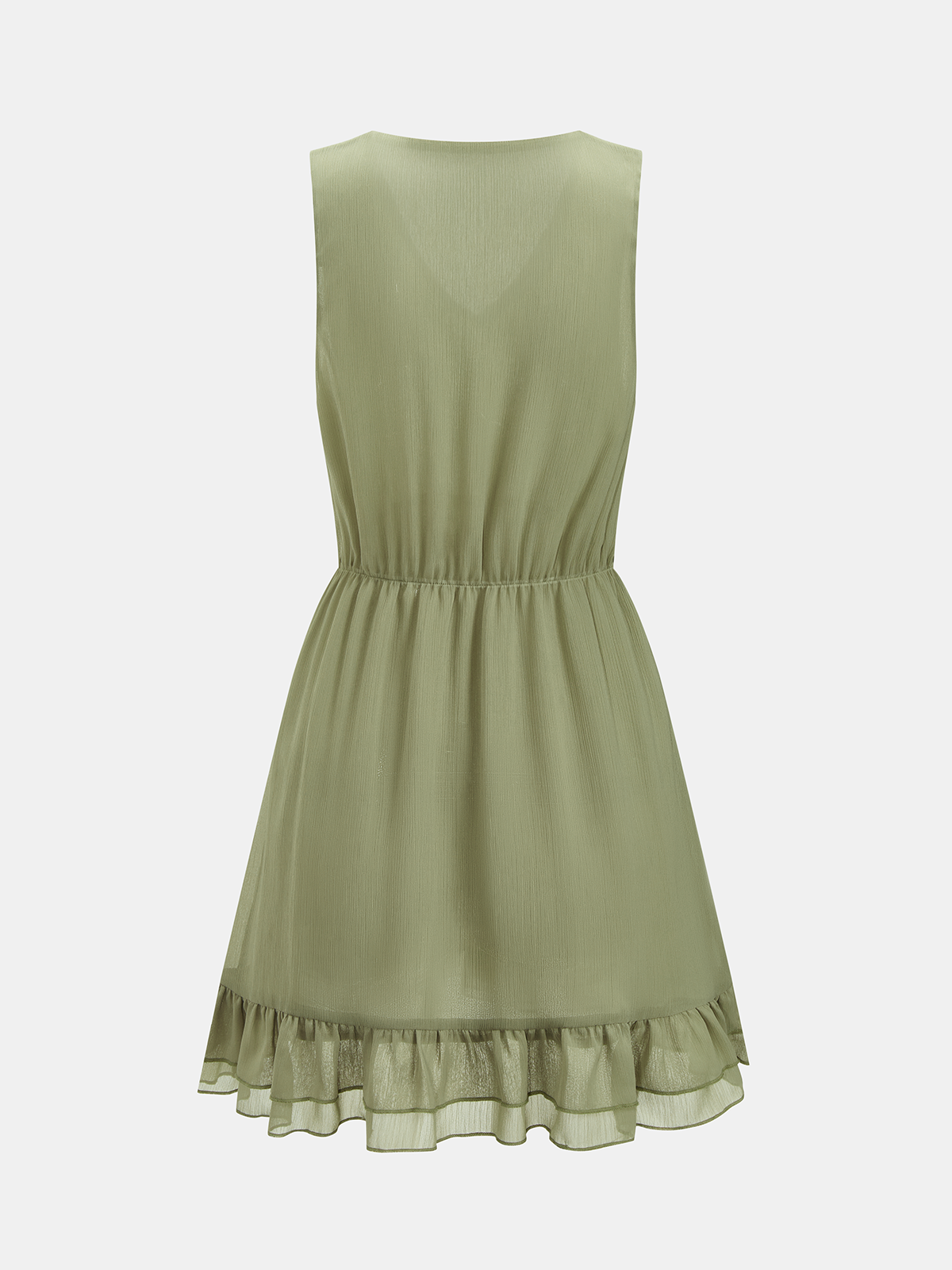 Ruffled Cape & Sleeveless Dress Chiffon Two-Piece Set