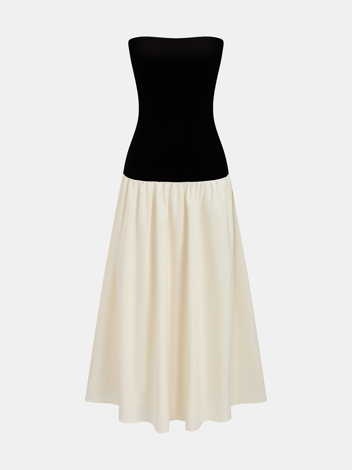 Contrast Color Tube Long Dress