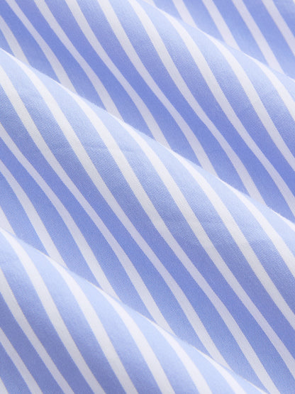 Collared Striped Sleeveless Buttoned Maxi Dress