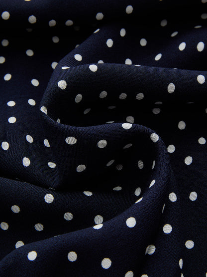 Polka Dot Lace-Trim Dress
