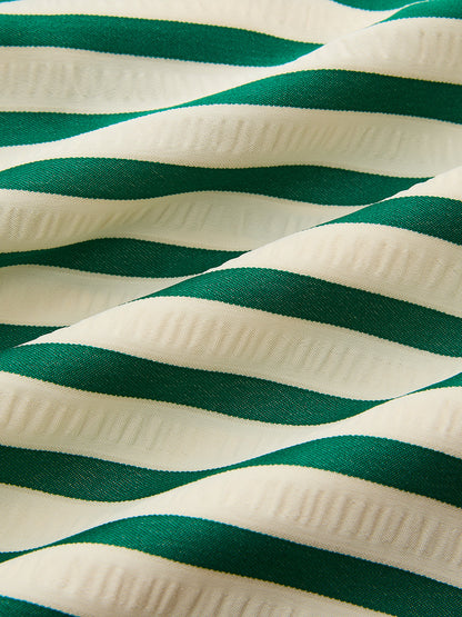Striped Ruched Tube Mini Dress