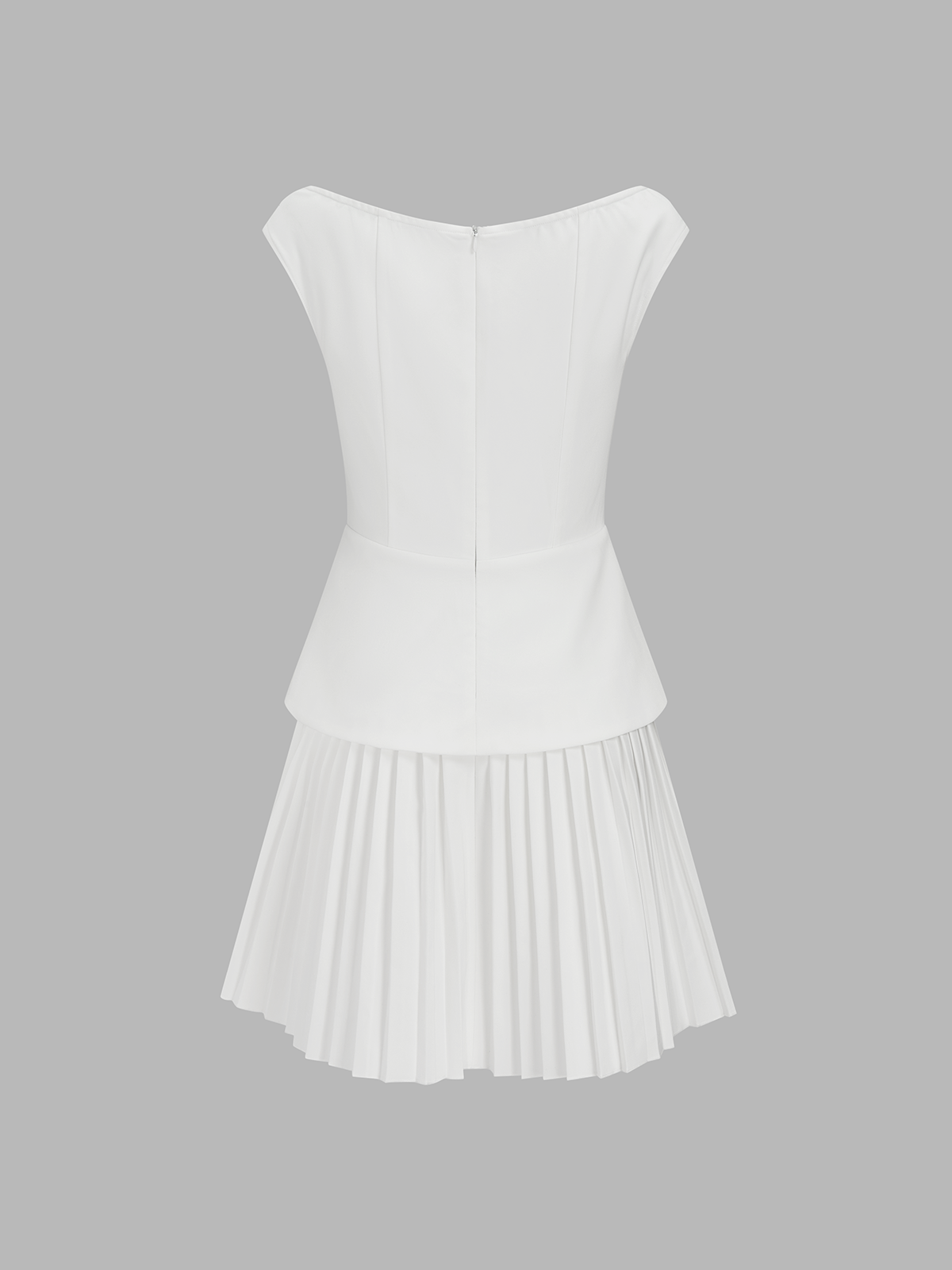 Sleeveless V Neck Pleated Mini Dress