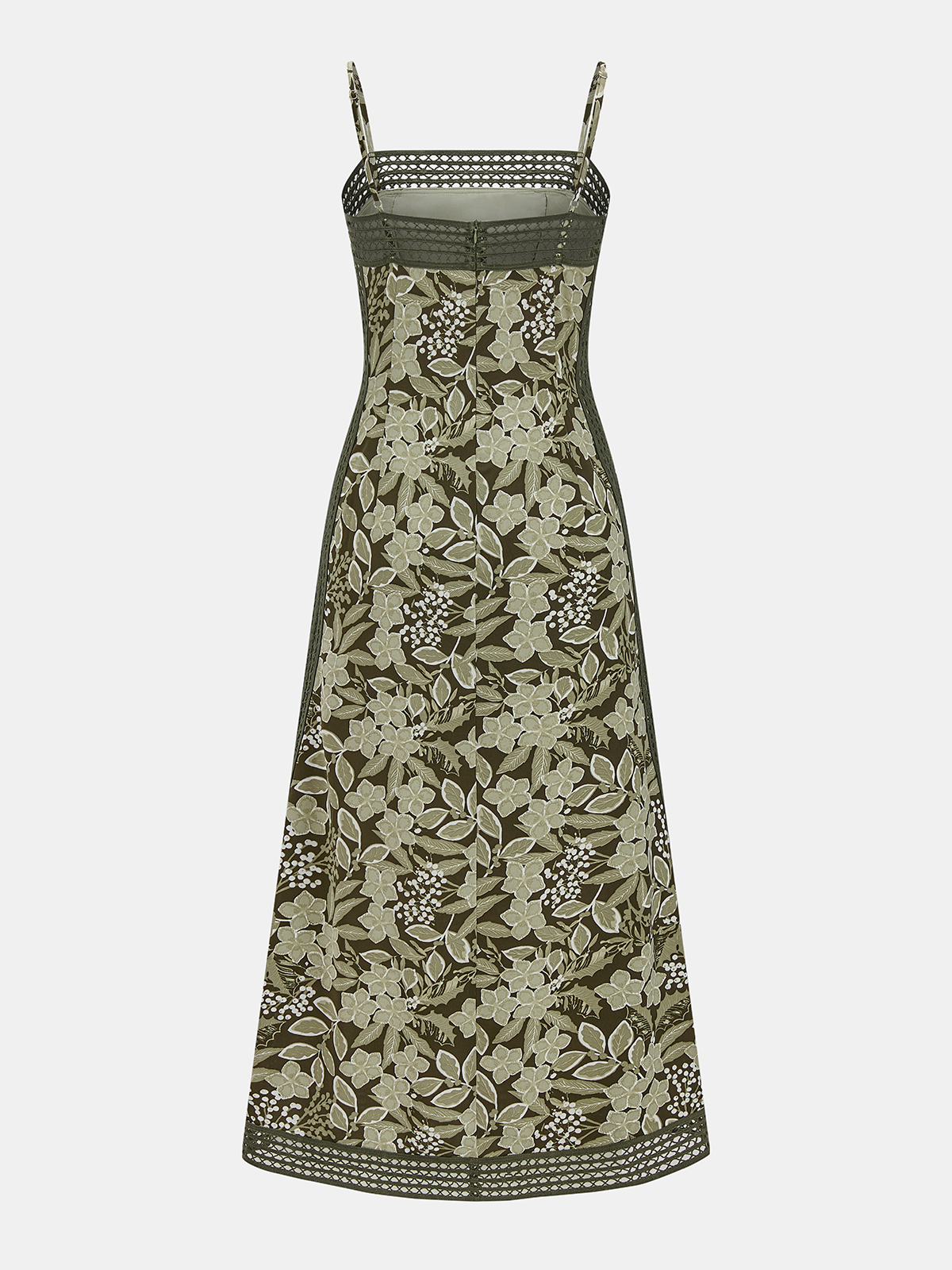 Crochet Trim Floral Print Slip Dress