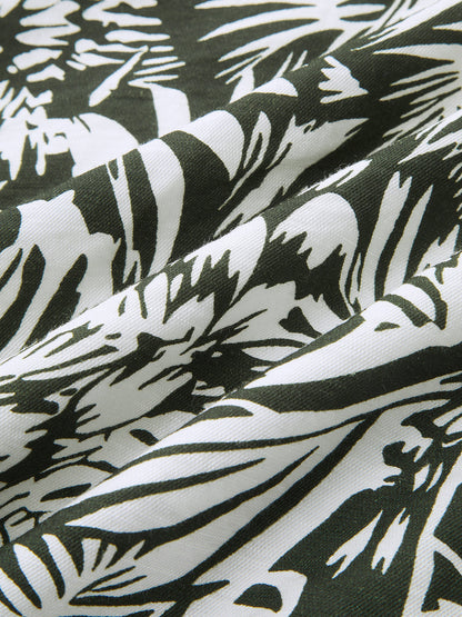Fringe Hem Jungle Print Halter Maxi Dress