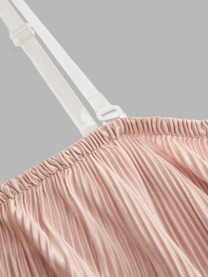 Strapless Pleated Maxi Dress