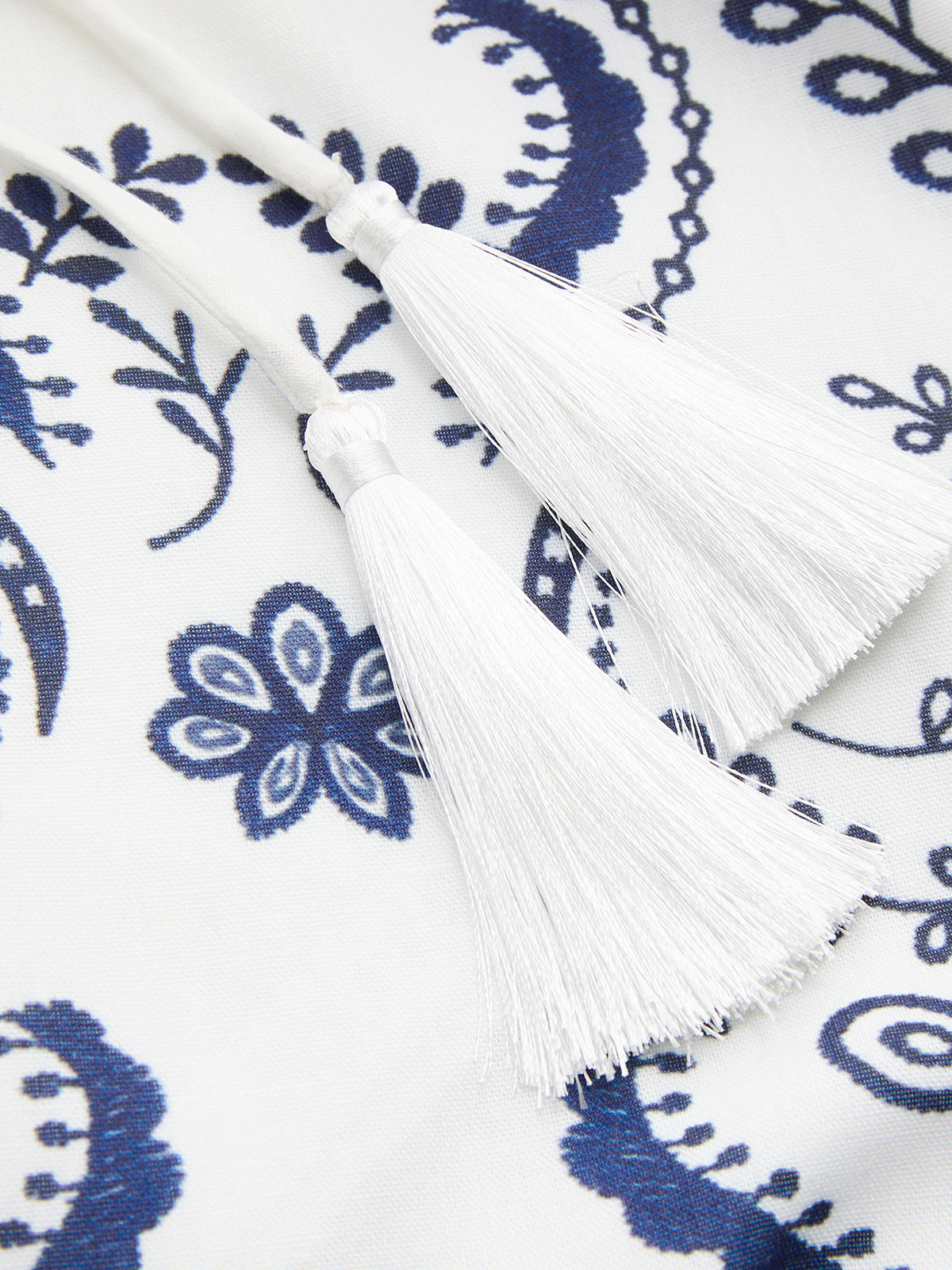 Tassel Tie Embroidered Cami Mini Dress