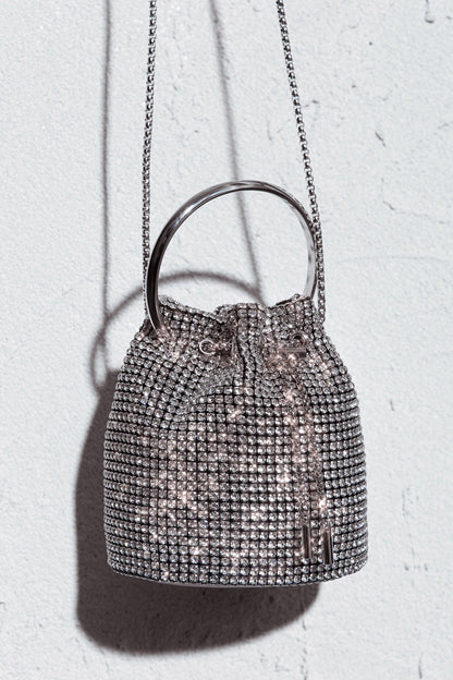 Fifth Avenue Diamante Bucket Bag Silver