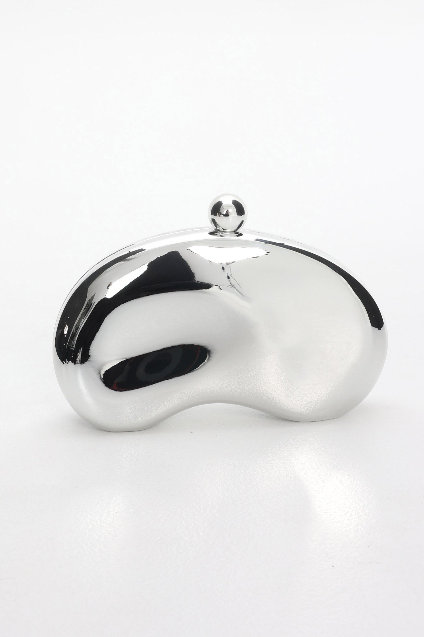 Micci Bean Clutch Silver