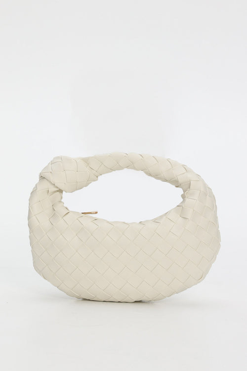 Montreal Woven Crescent Bag Ivory