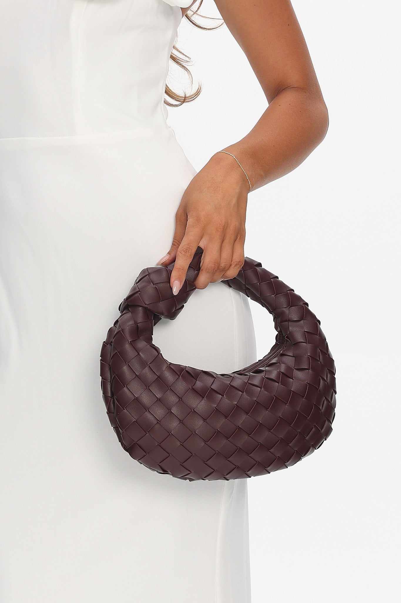 Montreal Woven Crescent Bag Wine