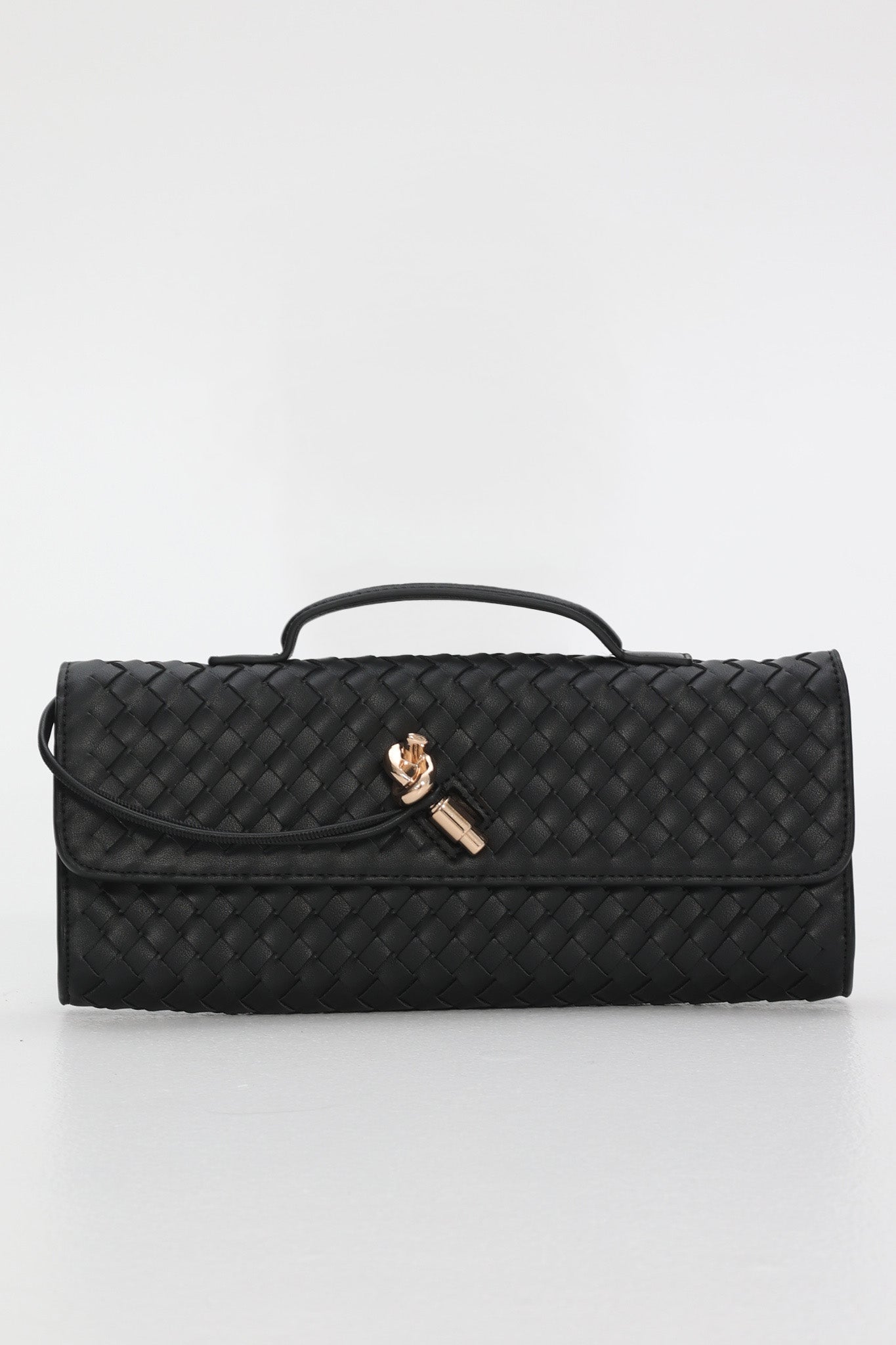 Yvette Woven Envelope Purse Black
