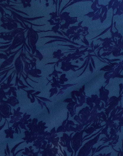 Bindara Mini Dress in Navy with Midnight Leaf Flock