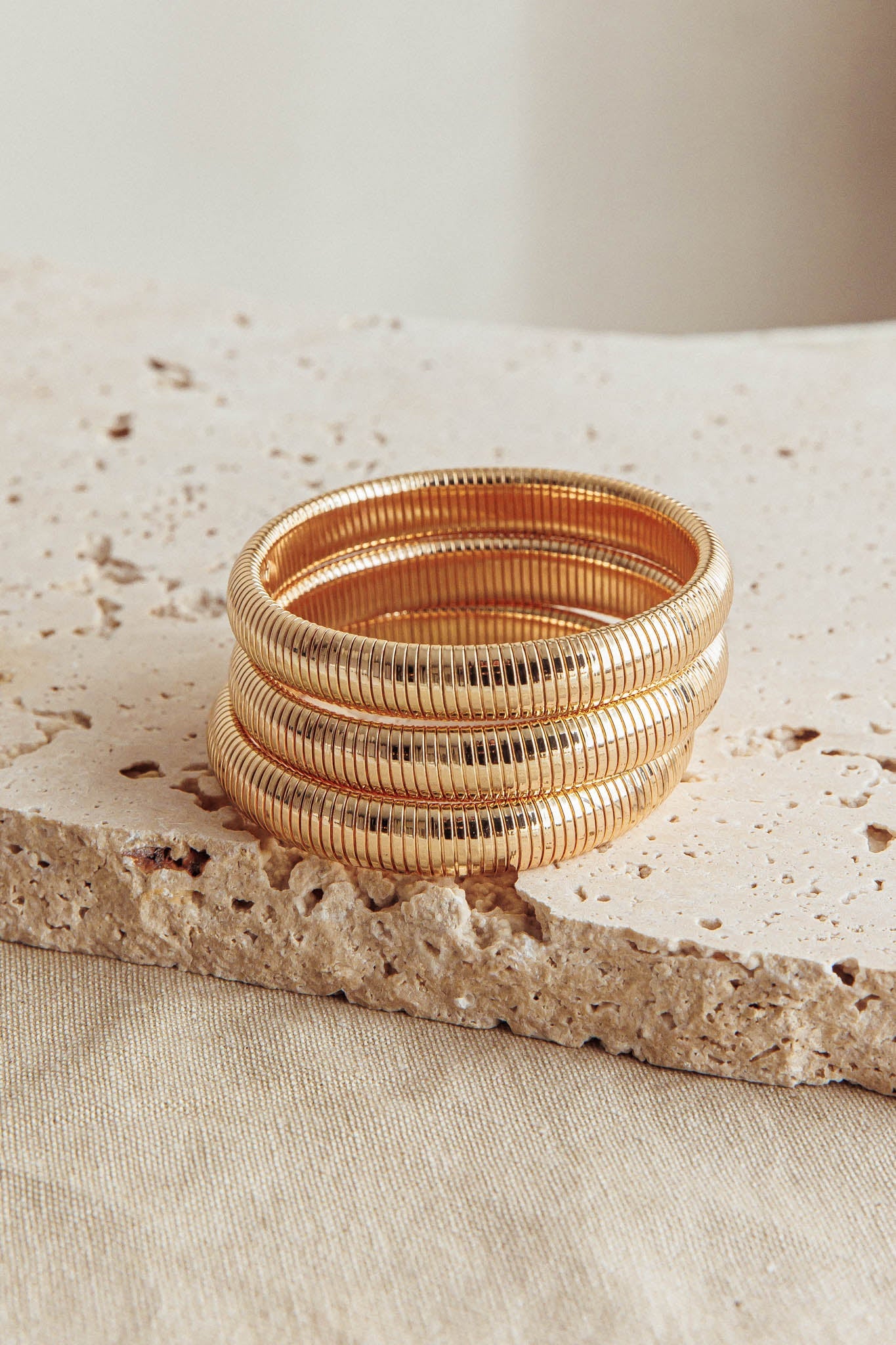 Oliver Stretch Bangles Set Dark Gold