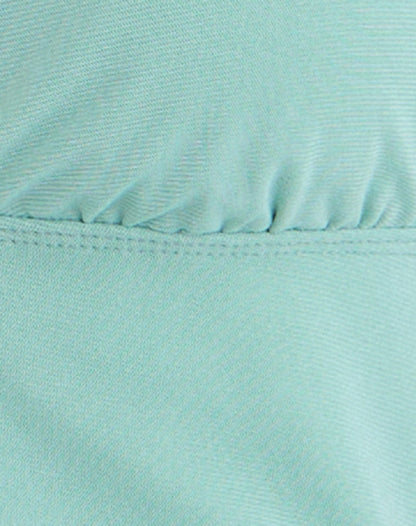 Bovlin Mini Dress in Mesh Aqua with Ruffle Hem