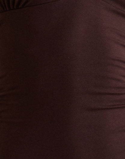 Carmila Gathered Mini Dress in Jersey Bitter Chocolate