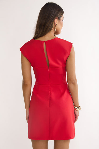Korella Cap Sleeve Mini Dress Red