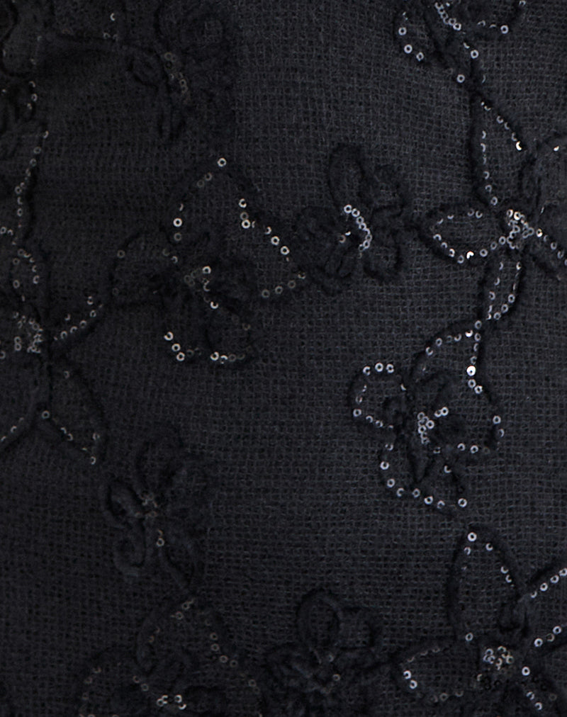 Codami Mini Dress in Sequin Knit Black