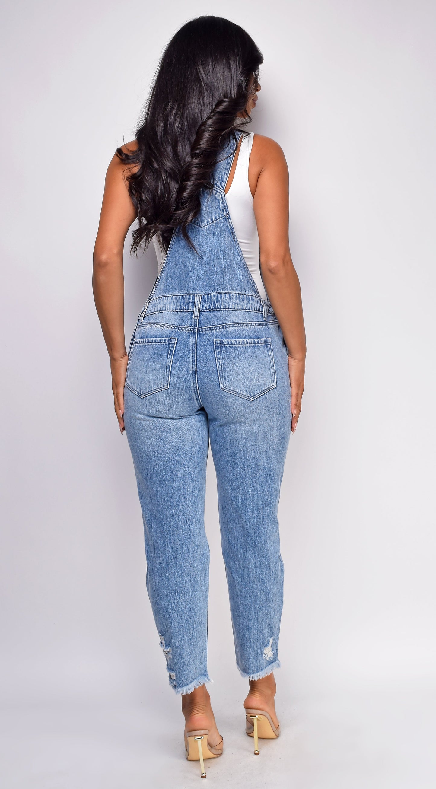 Karina Blue Medium Wash Denim Overalls