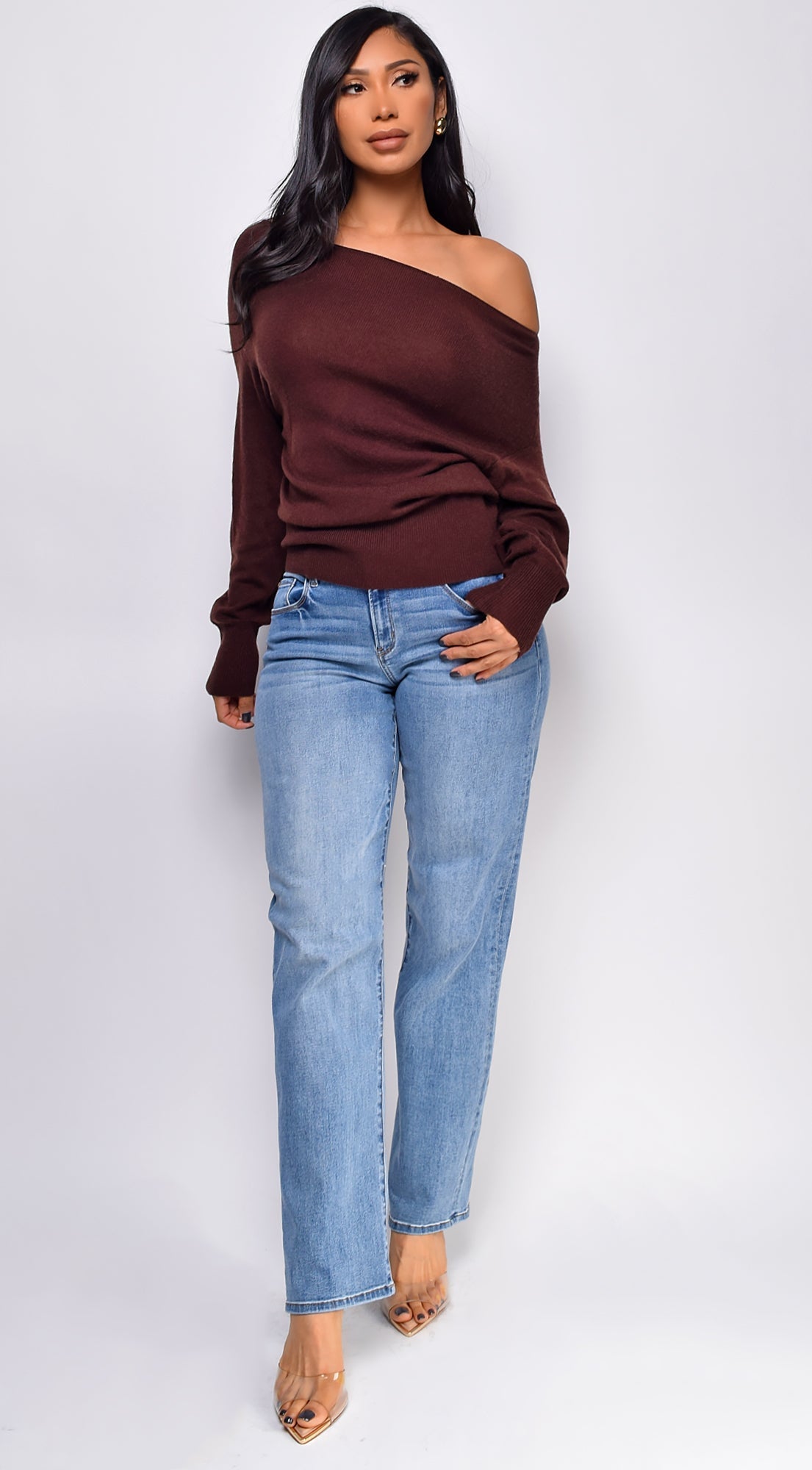Alba Mid Rise Straight Leg Denim Jeans - Blue