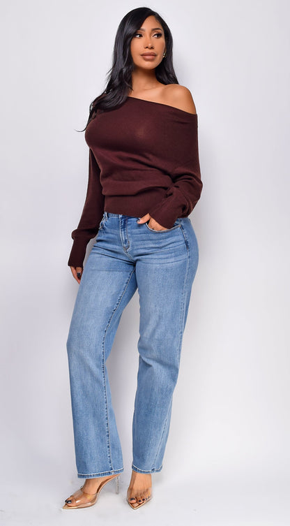Alba Mid Rise Straight Leg Denim Jeans - Blue