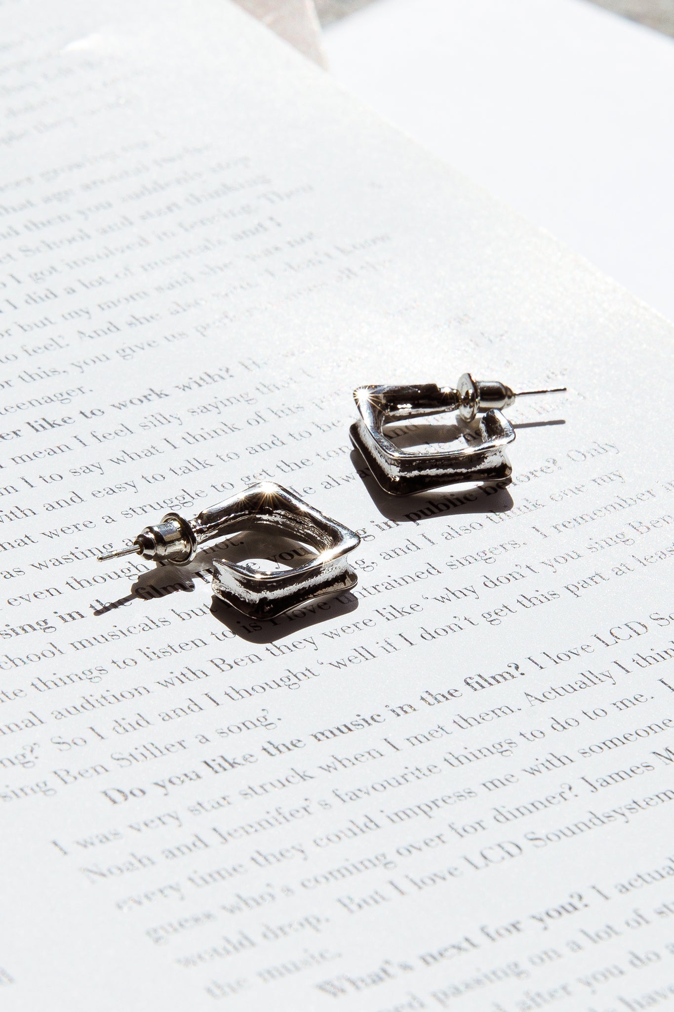 Maddox Small Square Hoop Earrings Silver