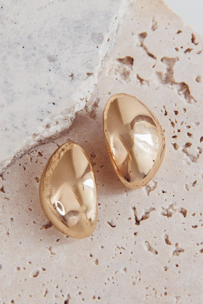 Sassie Irregular Pebble Earrings Gold