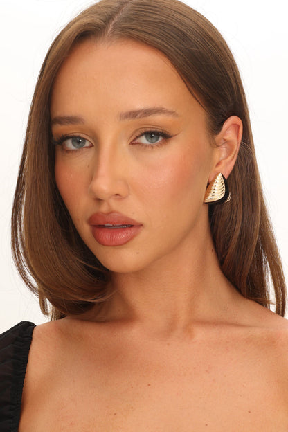 Beverly Triangle Earrings Gold/Black
