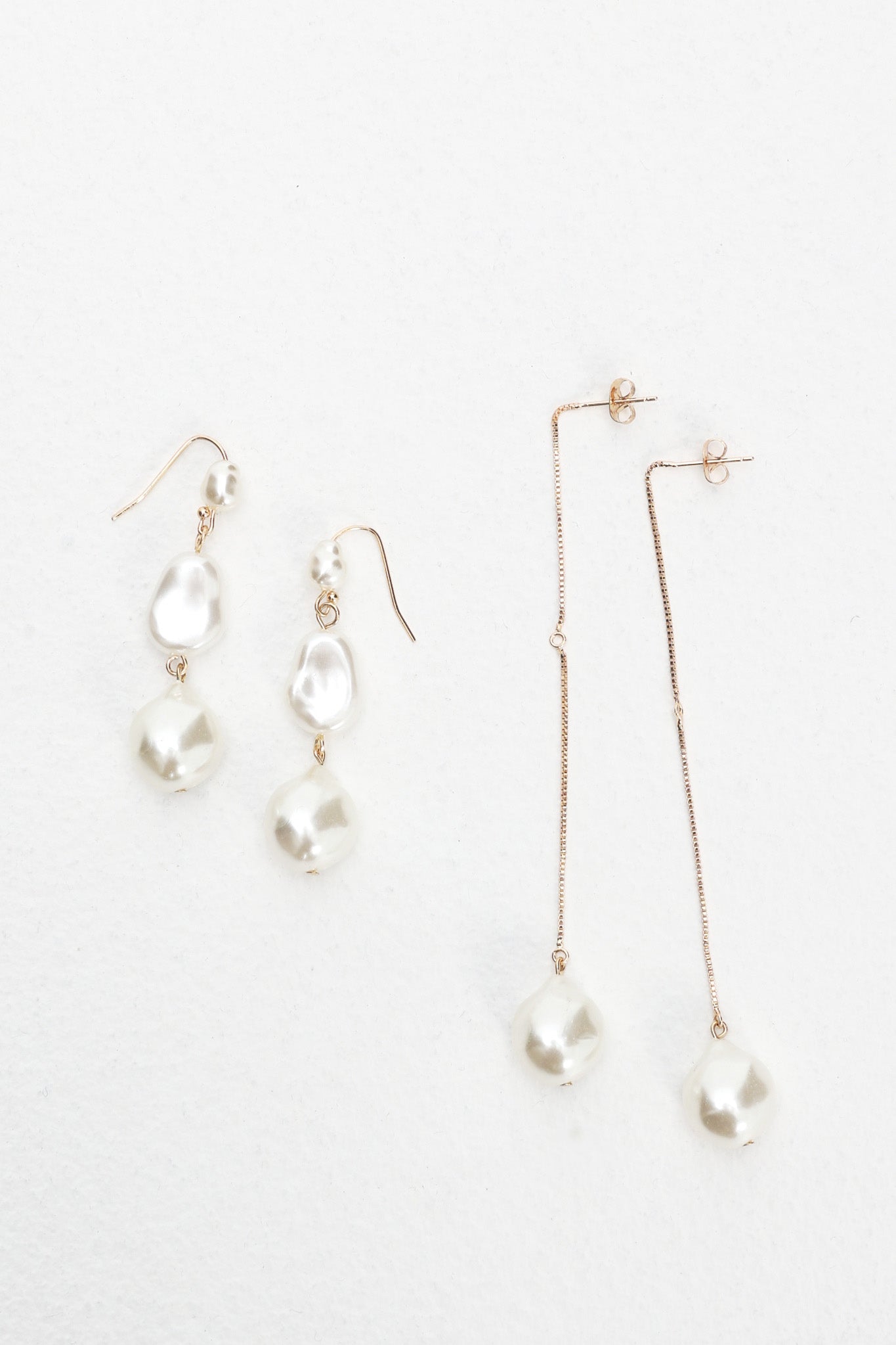 Ninette Faux Pearl Droplet Earrings Gold/Pearl