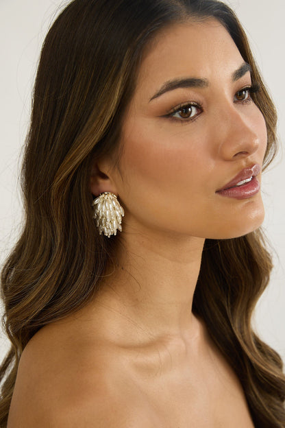 Rayn Cluster Earrings Pearl