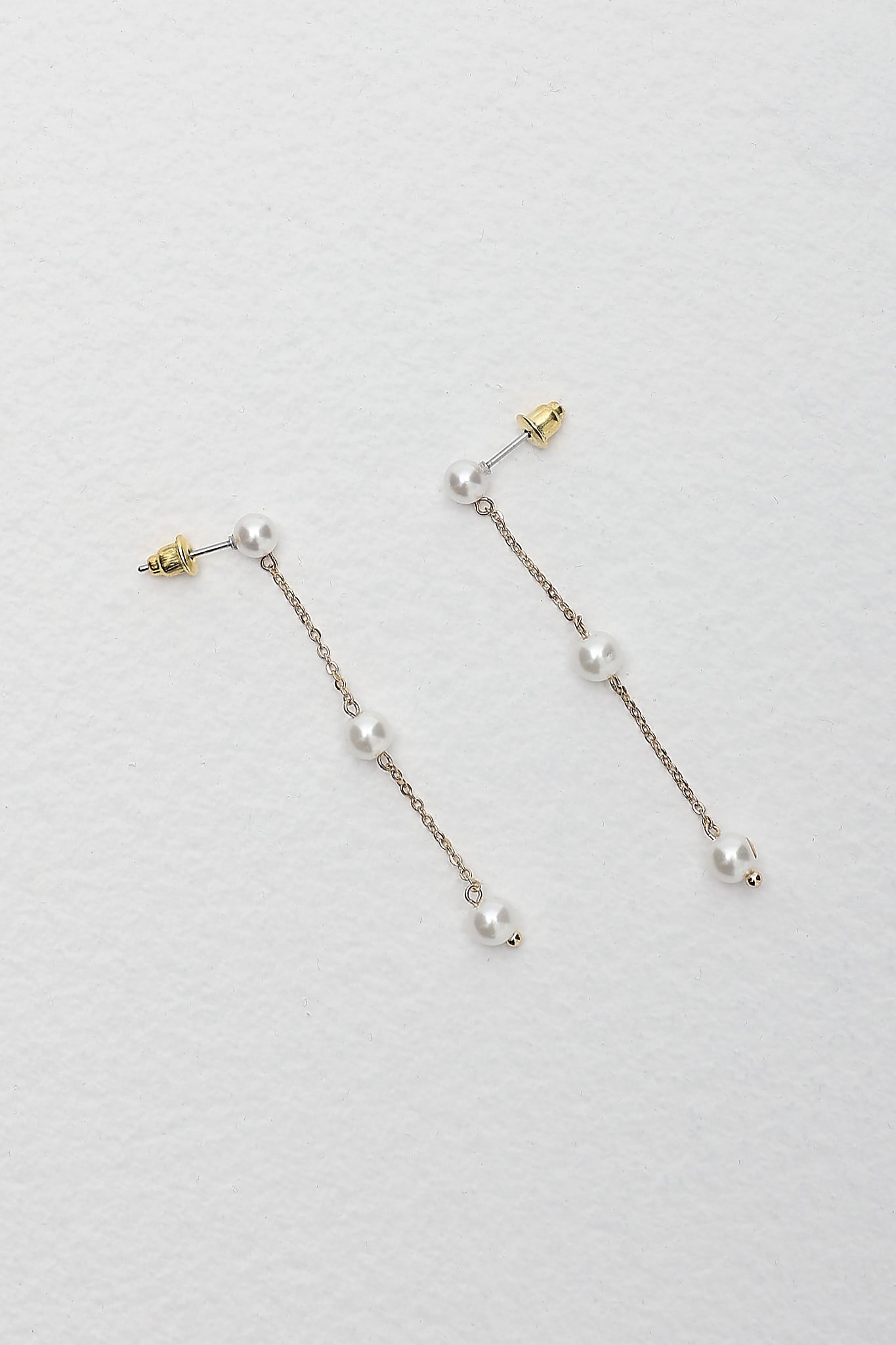 Ophir Chain Drop Earrings Gold Pearl