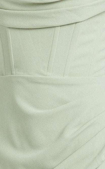 Marcel Maxi Dress - Off Shoulder Corset High Split Dress in Sage