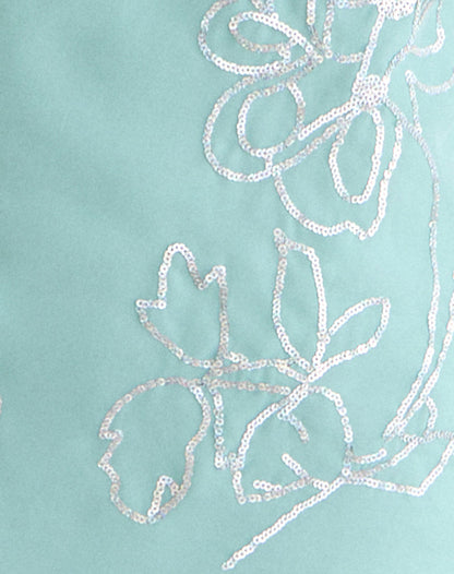 Gelora Mini Dress in Chiffon Floral Sequin Turquoise
