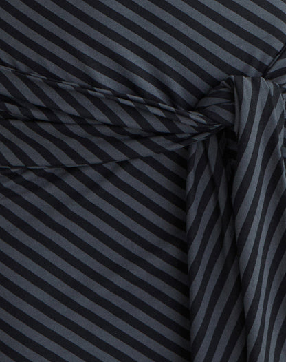 Genya Mini Dress in Oblique Stripe Ocean Storm