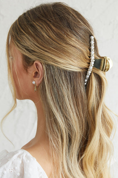 Molly Pearl Claw Clip Gold
