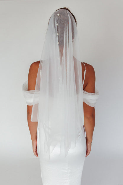 Marina Pearl Accent Veil White