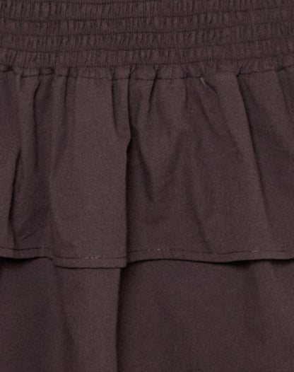 Herais Halterneck Mini Dress in Deep Mahogany