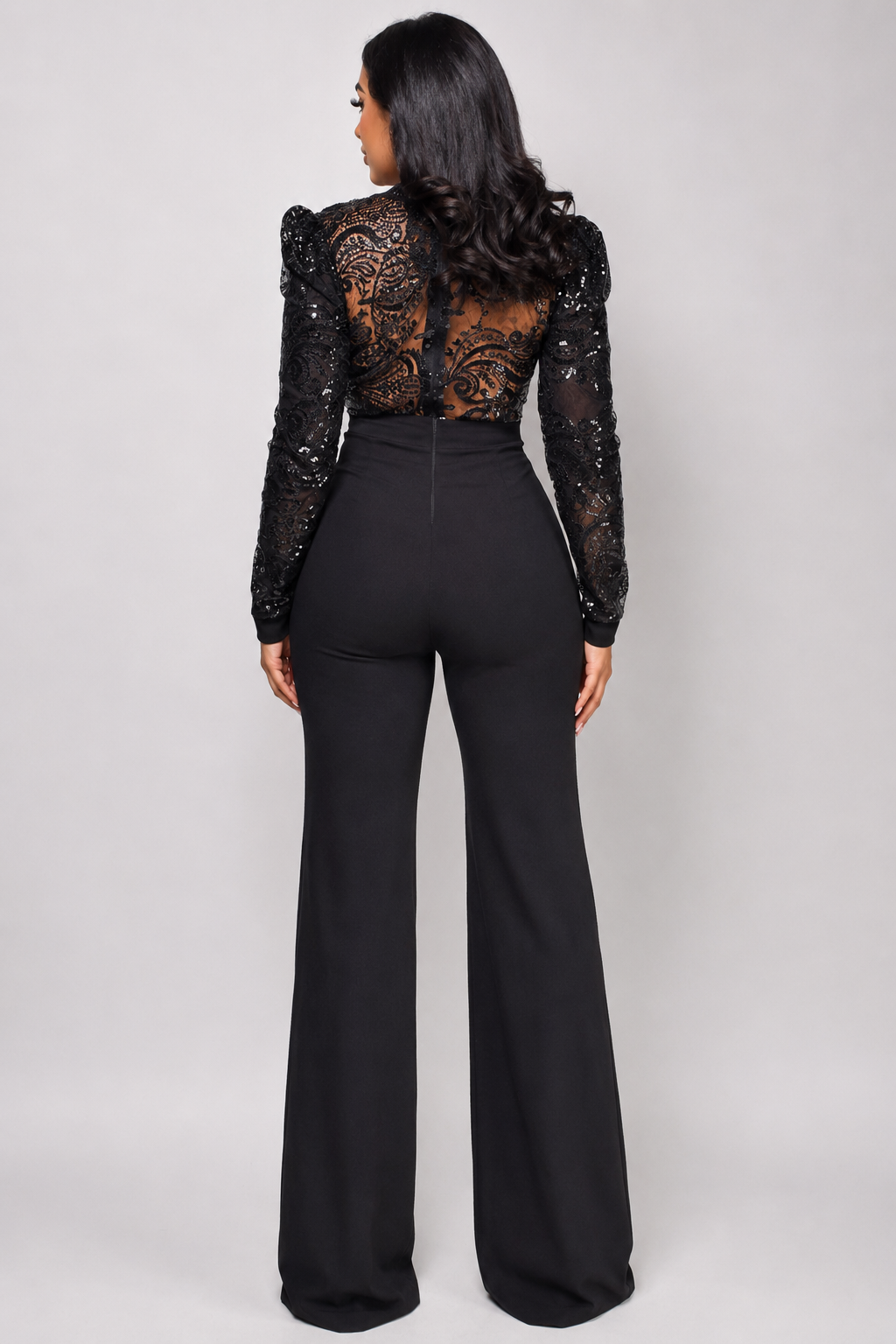 Lori Black Sequin Jumpsuit