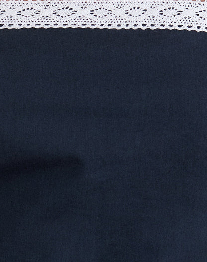 Jesamine Bandeau Dress in Dark Navy with Lace Trim