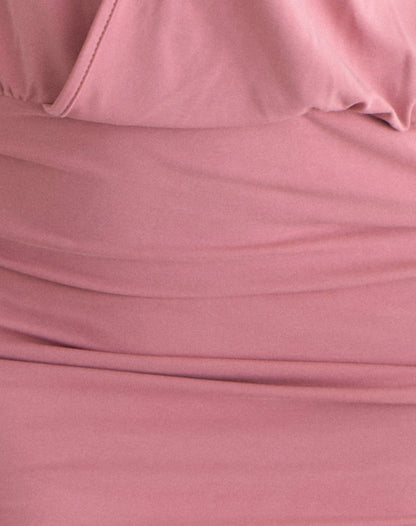 Jolicia Halterneck Mini Dress in Cupro Pink