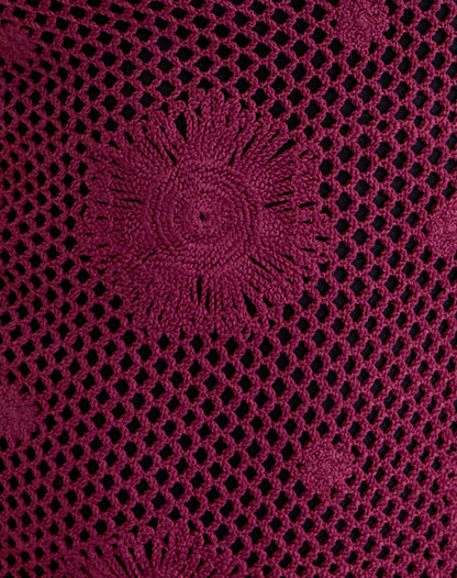 Kaku Mini Dress in Crochet Knit Zinfandel