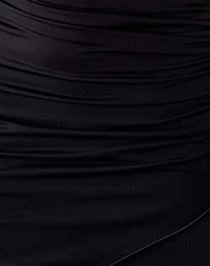 Kyrie Halterneck Wrap Dress in Slinky Black