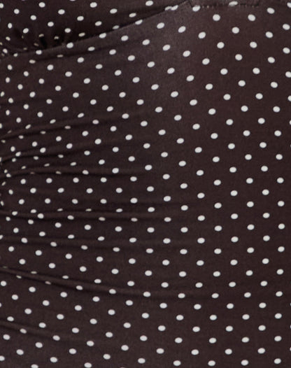 Lanai Mini Dress in Micro Polka Brown