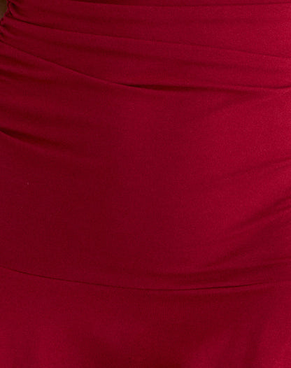 Lanai Mini Dress in Rayon Jersey Adrenaline Red
